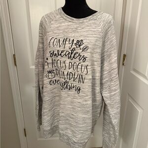 💕 Gray Fall / Autumn Graphic Sweatshirt Size 2XL